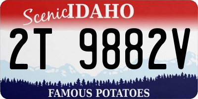 ID license plate 2T9882V