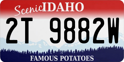 ID license plate 2T9882W