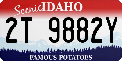 ID license plate 2T9882Y