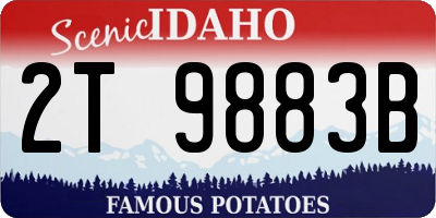 ID license plate 2T9883B