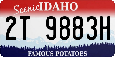 ID license plate 2T9883H