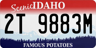 ID license plate 2T9883M