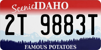 ID license plate 2T9883T