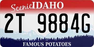 ID license plate 2T9884G