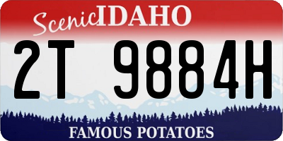 ID license plate 2T9884H