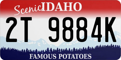 ID license plate 2T9884K