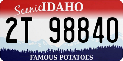 ID license plate 2T9884O