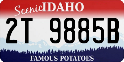 ID license plate 2T9885B