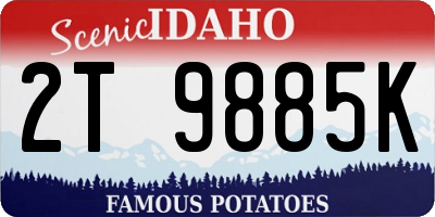 ID license plate 2T9885K