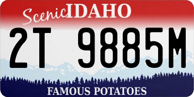 ID license plate 2T9885M