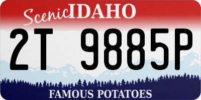 ID license plate 2T9885P