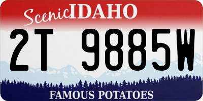 ID license plate 2T9885W