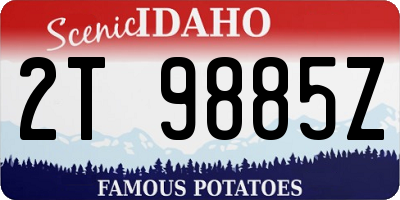 ID license plate 2T9885Z