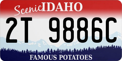 ID license plate 2T9886C