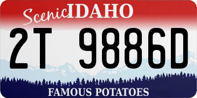 ID license plate 2T9886D