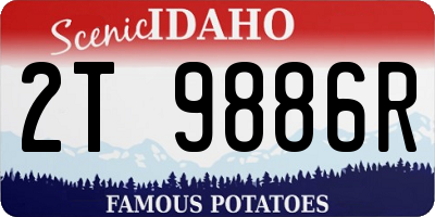 ID license plate 2T9886R