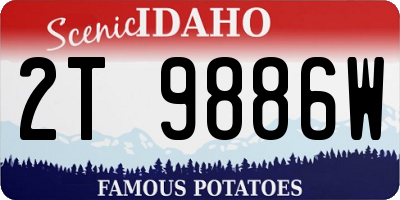 ID license plate 2T9886W