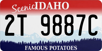 ID license plate 2T9887C