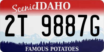 ID license plate 2T9887G