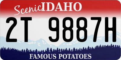 ID license plate 2T9887H