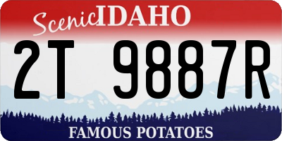 ID license plate 2T9887R