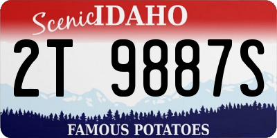 ID license plate 2T9887S