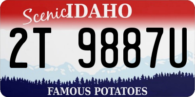 ID license plate 2T9887U