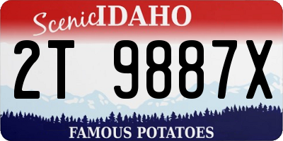 ID license plate 2T9887X