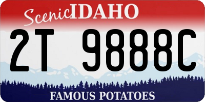 ID license plate 2T9888C