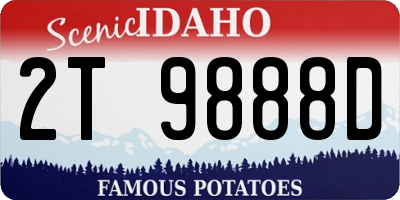 ID license plate 2T9888D