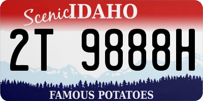 ID license plate 2T9888H