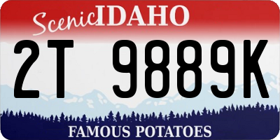 ID license plate 2T9889K