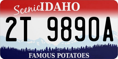 ID license plate 2T9890A