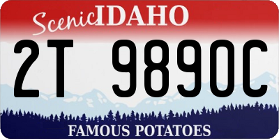 ID license plate 2T9890C