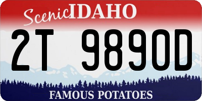 ID license plate 2T9890D