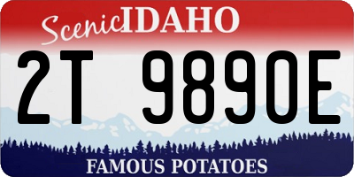 ID license plate 2T9890E