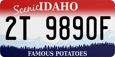 ID license plate 2T9890F