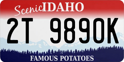 ID license plate 2T9890K