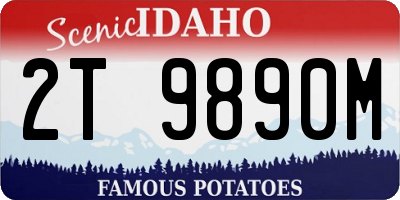 ID license plate 2T9890M