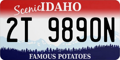 ID license plate 2T9890N