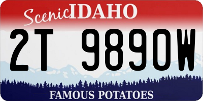 ID license plate 2T9890W