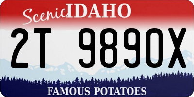 ID license plate 2T9890X