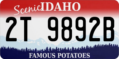 ID license plate 2T9892B