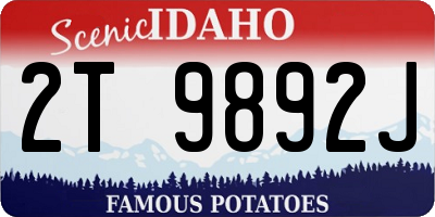 ID license plate 2T9892J