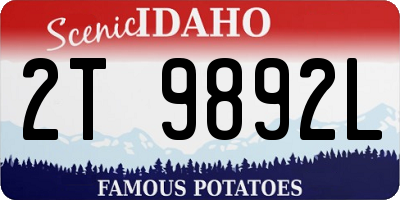 ID license plate 2T9892L