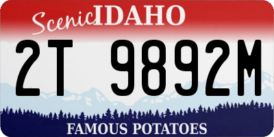 ID license plate 2T9892M