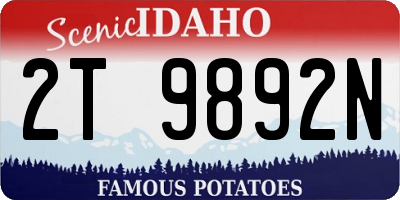 ID license plate 2T9892N