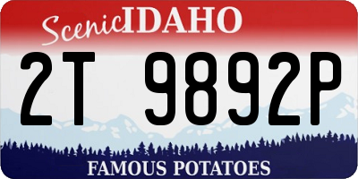 ID license plate 2T9892P