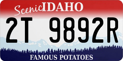 ID license plate 2T9892R