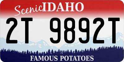 ID license plate 2T9892T